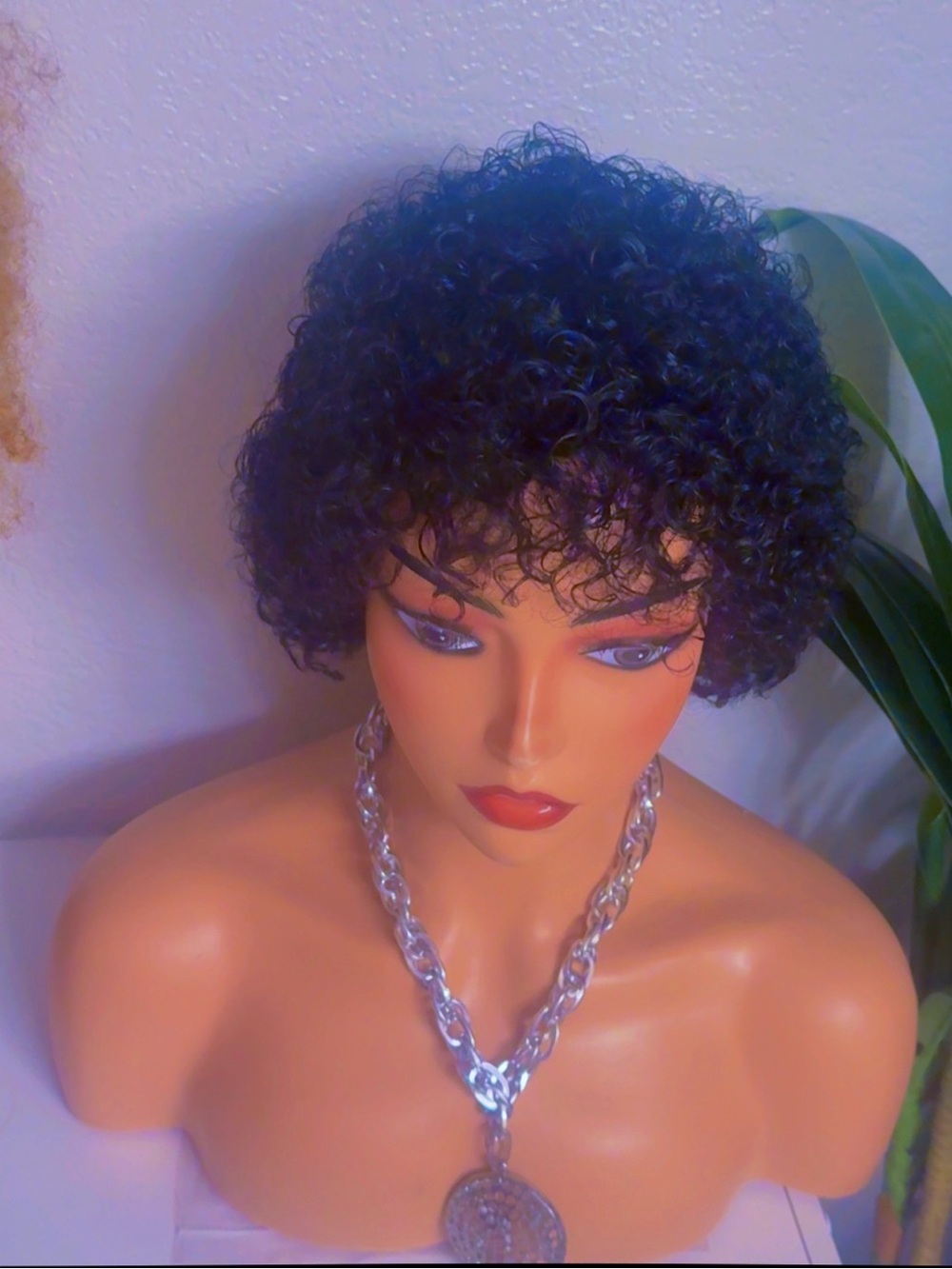 Short Curly Black Women’s Wig - Unbranded